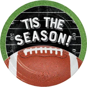 Bulk Football Tis the Season 6.75 Inch Paper Dessert Plate (96 per Case)