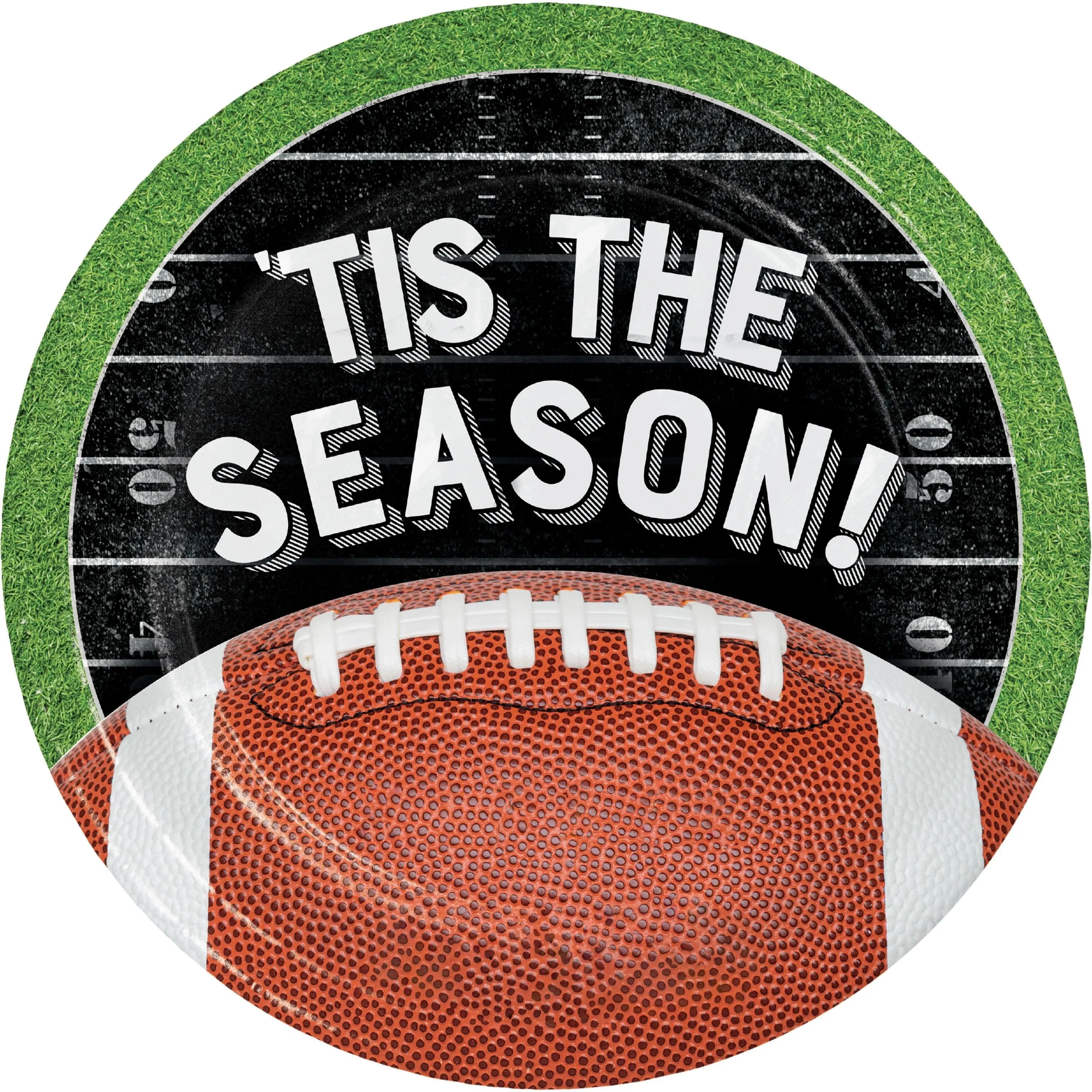 Bulk Football Tis the Season 6.75 Inch Paper Dessert Plate (96 per Case)