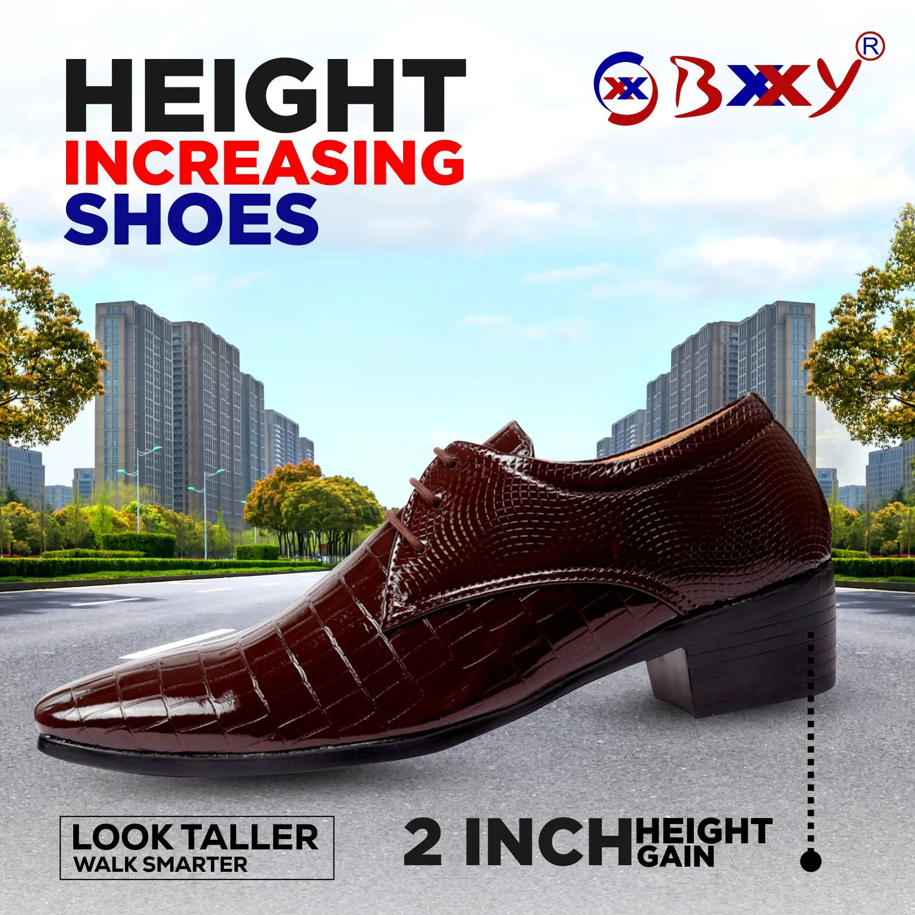 BXXY Men's Height Increasing Wedding Wear Premium Shoes