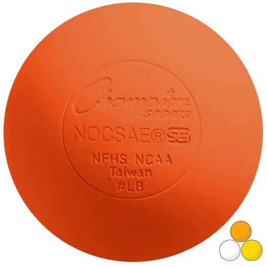 Case 120 Orange Champion Sports Lacrosse Balls meets NOCSAE standard SEI Certified