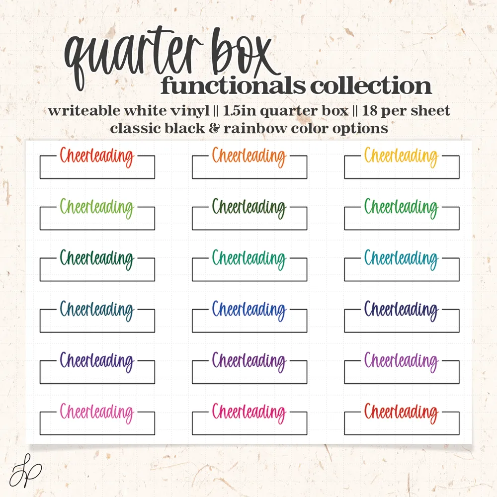 Cheerleading || Quarter Box Planner Stickers