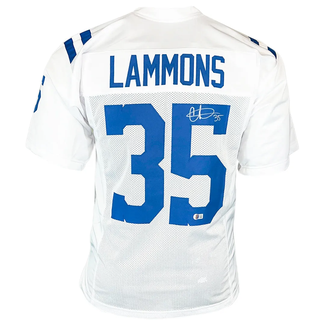 Chris Lammons Signed Indianapolis White Football Jersey (Beckett)