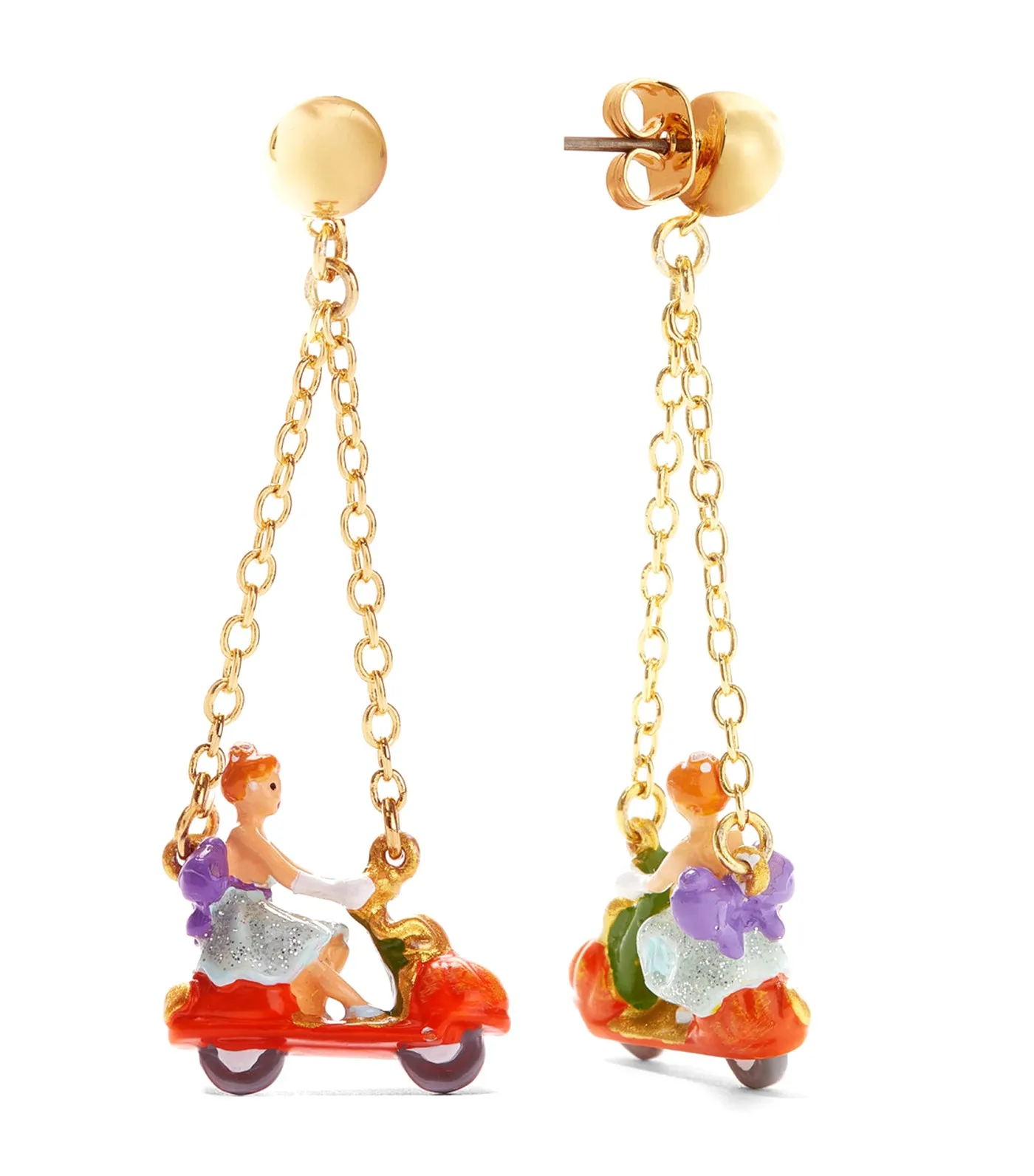 Cinderella and Pumpkin Scooter Earrings