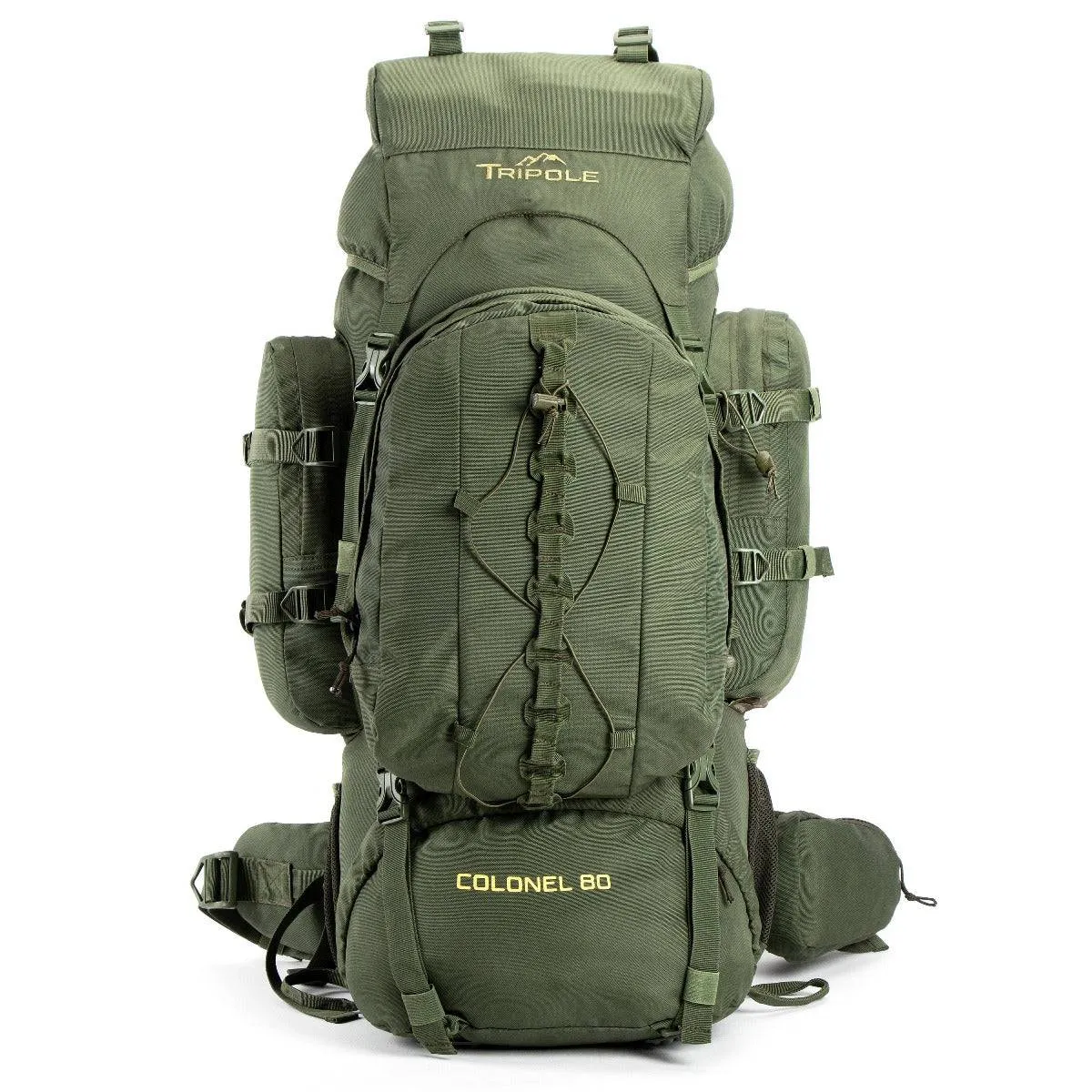 Colonel Series Rucksack   Detachable Day Pack & Rain Cover - 80 Litres- Army Green