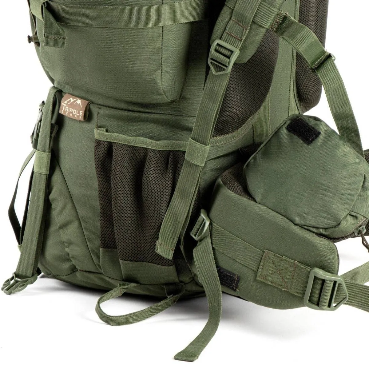 Colonel Series Rucksack   Detachable Day Pack & Rain Cover - 80 Litres- Army Green