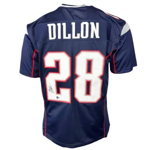 Corey Dillon Signed New England Blue Football Jersey (Beckett)