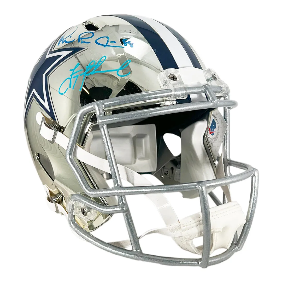 Cowboys Triplets Aikman, Emmitt & Irvin Signed Dallas Cowboys Chrome Speed Full-Size Replica Football Helmet (Beckett)