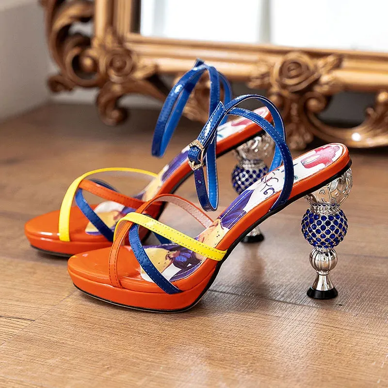 Crystal Ball High Heel Sandals