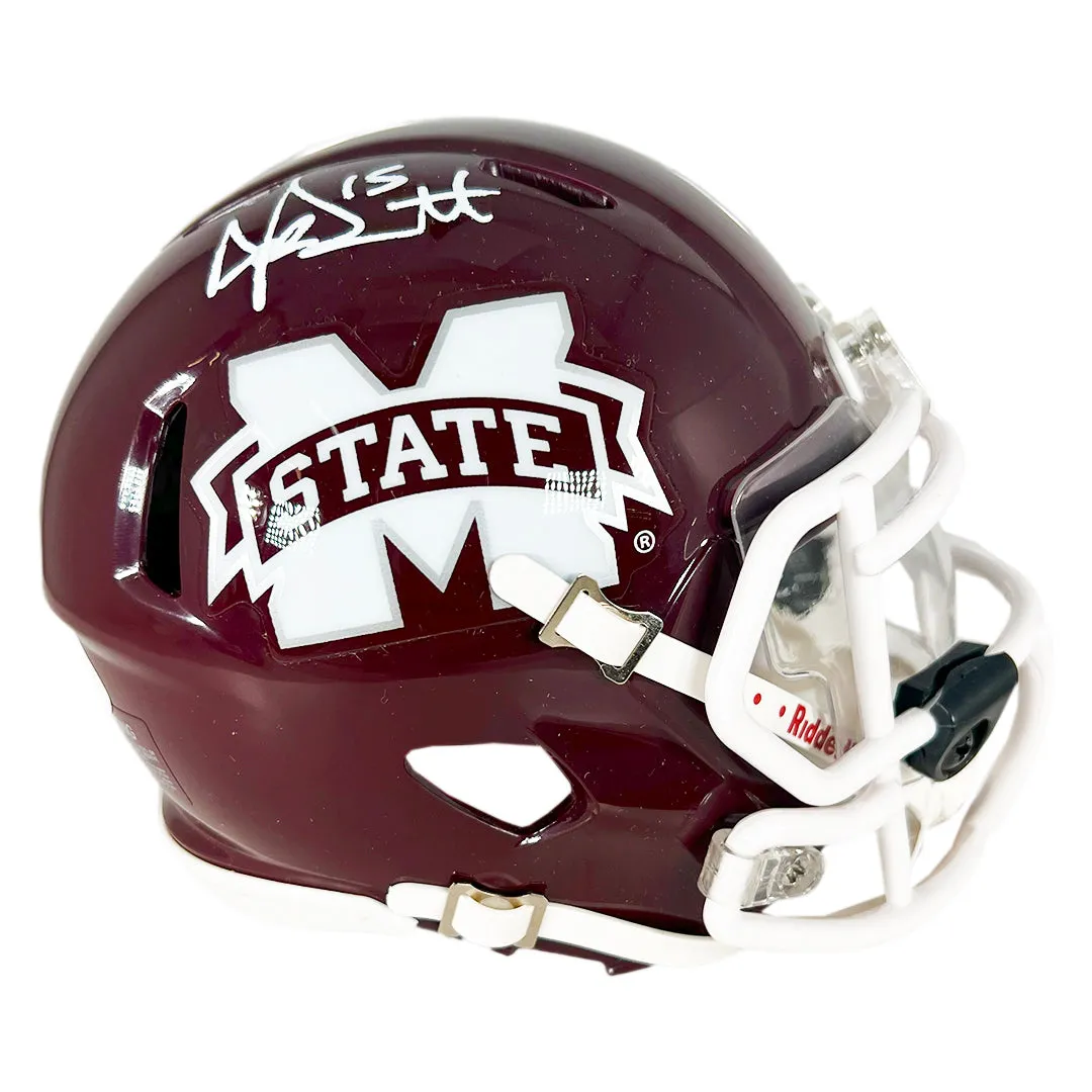 Dak Prescott Signed Mississippi State Bulldogs Speed Mini Football Helmet (JSA)