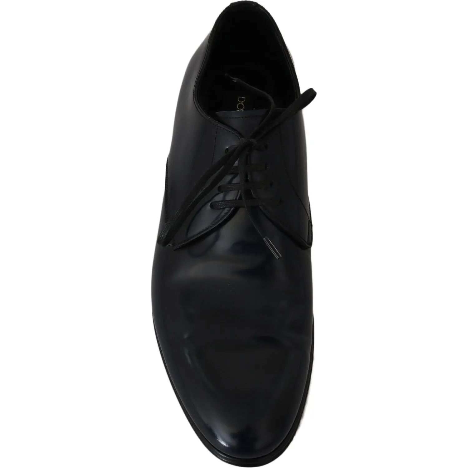 Dolce & Gabbana Elegant Dark Blue Leather Derby Dress Shoes