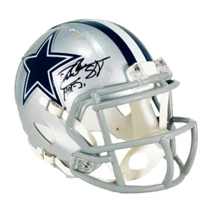 Drew Pearson Signed HOF 21 Inscription Dallas Cowboys Speed Mini Football Helmet (Beckett)