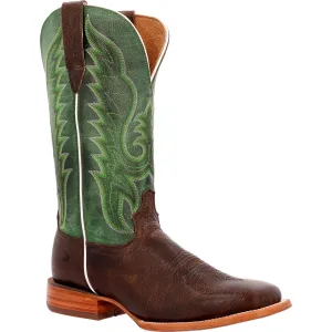 Durango Mens Arena Pro Western Hickory/Shamrock Green Leather Cowboy Boots