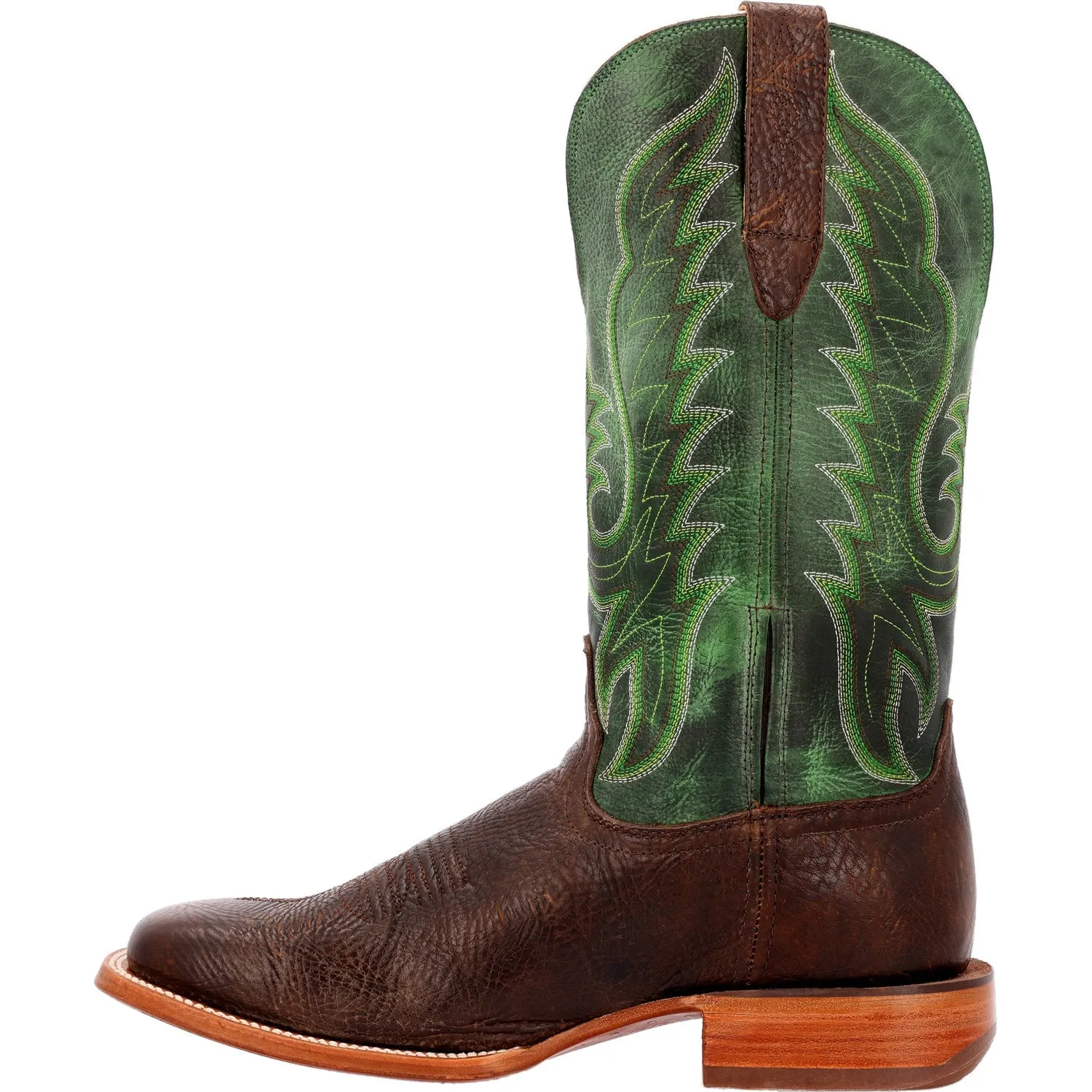 Durango Mens Arena Pro Western Hickory/Shamrock Green Leather Cowboy Boots