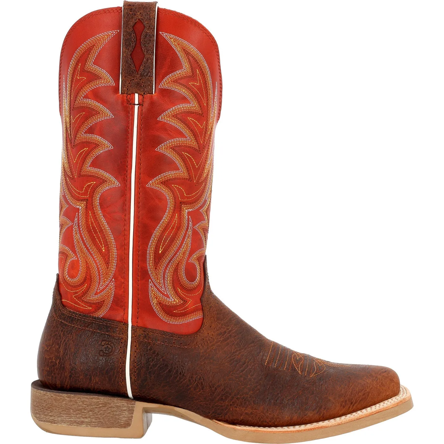 Durango Mens Rebel Pro Western Cognac Crunch/Red Leather Cowboy Boots