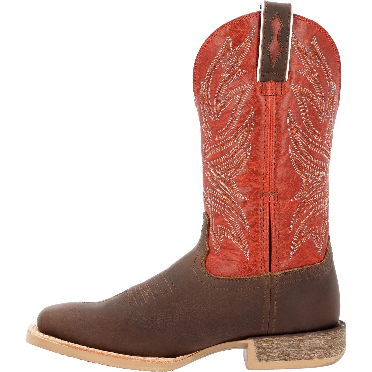 Durango Mens Rebel Pro Worn Brown/Chili Pepper Leather Cowboy Boots