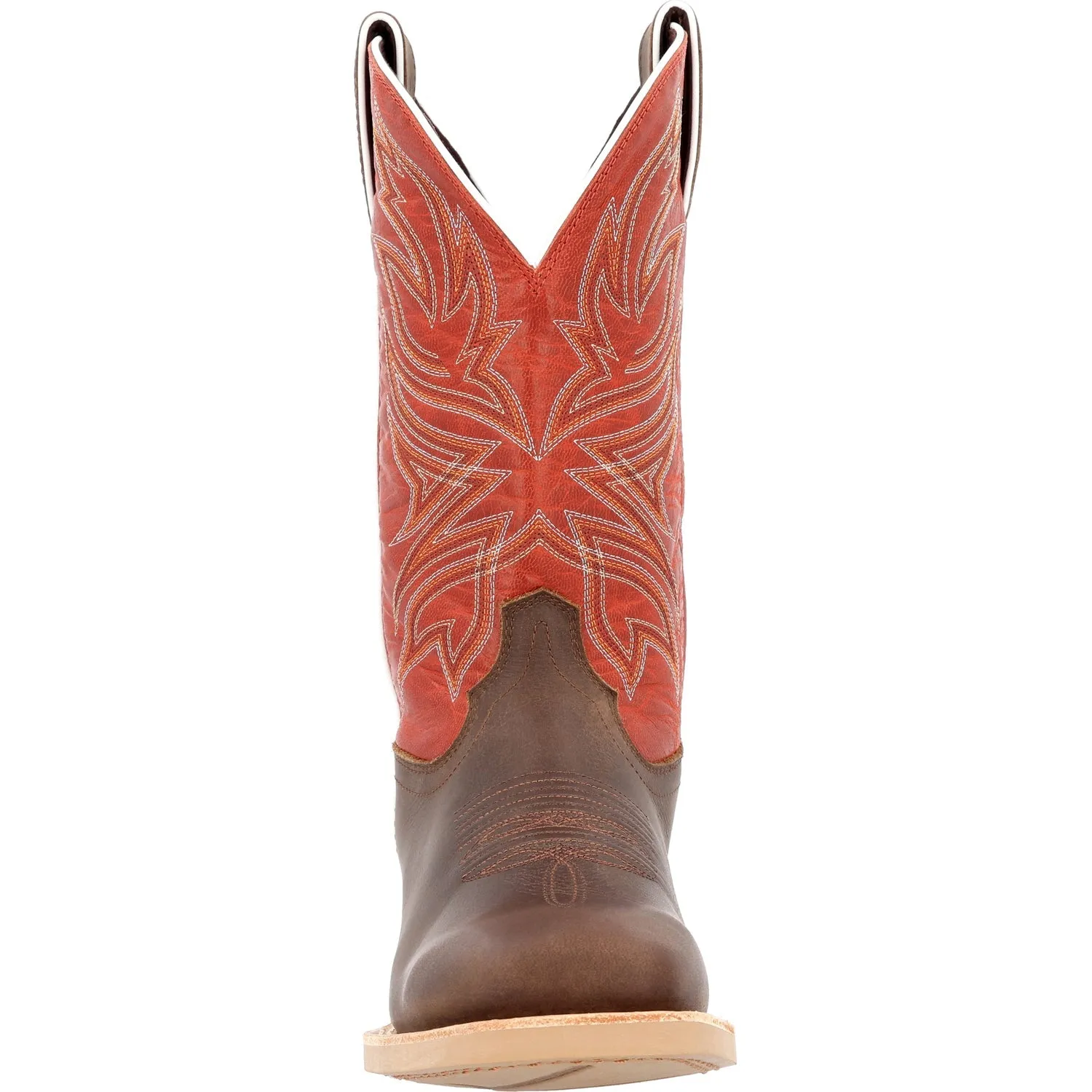 Durango Mens Rebel Pro Worn Brown/Chili Pepper Leather Cowboy Boots