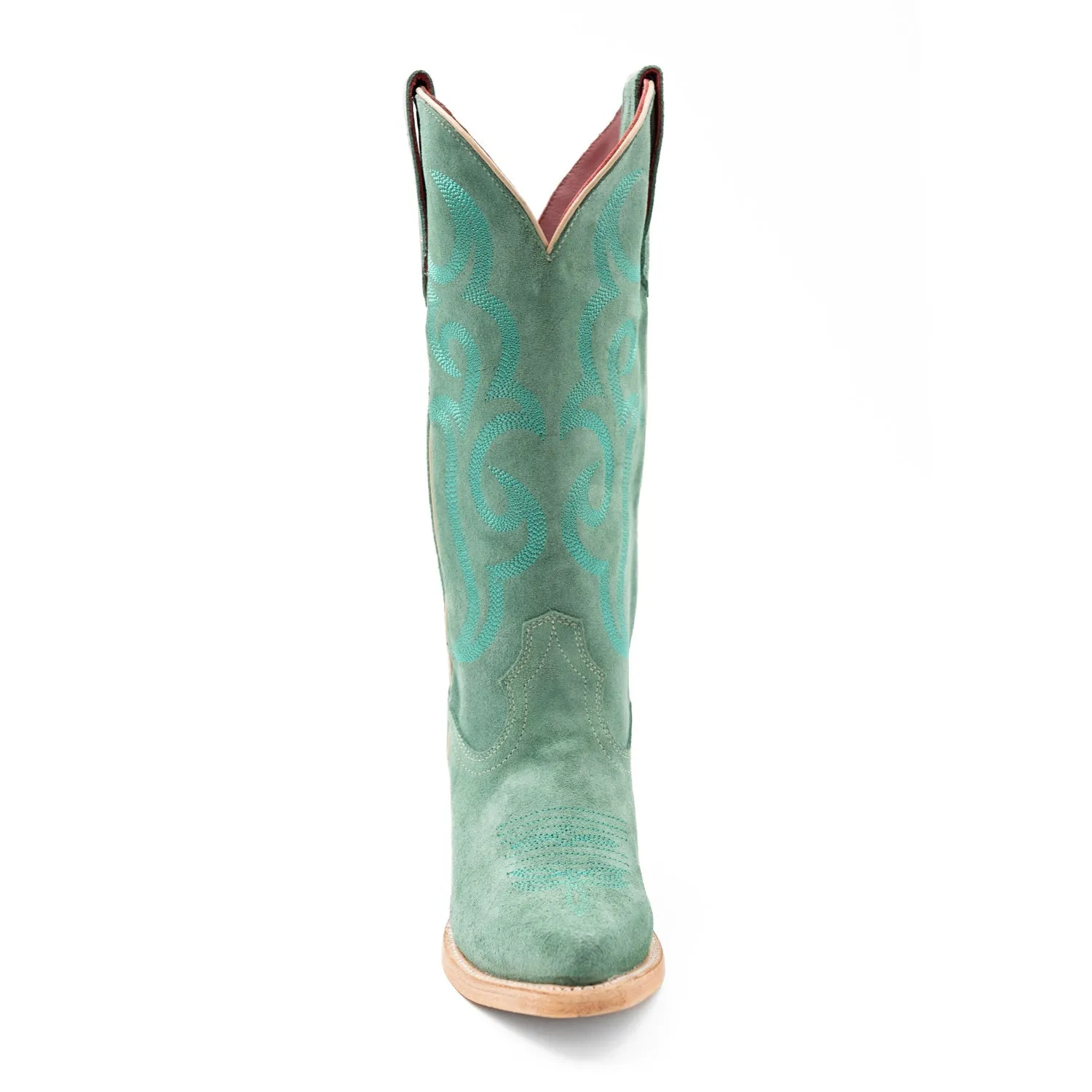 Ferrini Womens Quinn V-Toe Sea Foam Leather Cowboy Boots