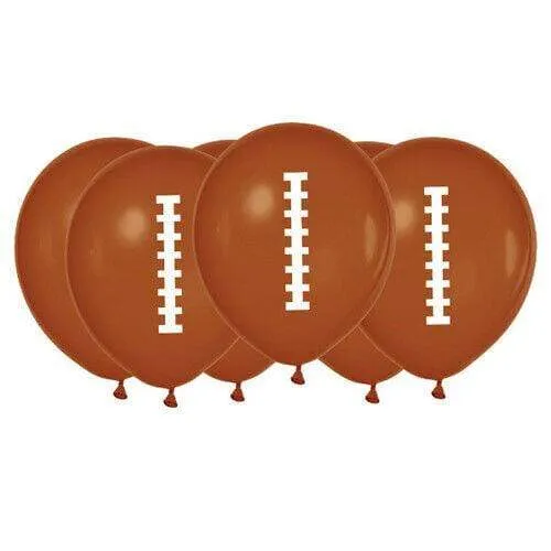 Football Flat Printed Latex Balloons 12"  | 6ct