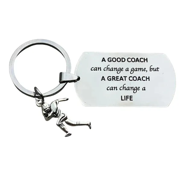 Football Great Coach Can Change a Life Keychain