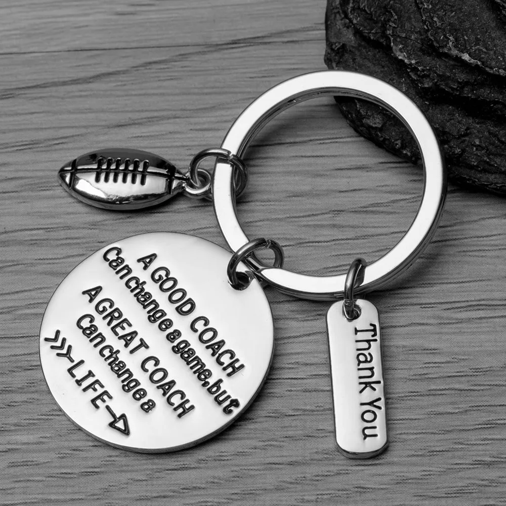 Football Great Coach Can Change a Life Keychain