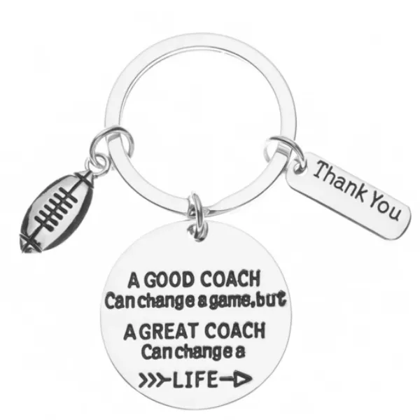 Football Great Coach Can Change a Life Keychain