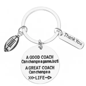 Football Great Coach Can Change a Life Keychain