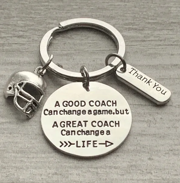 Football Great Coach Can Change a Life Keychain