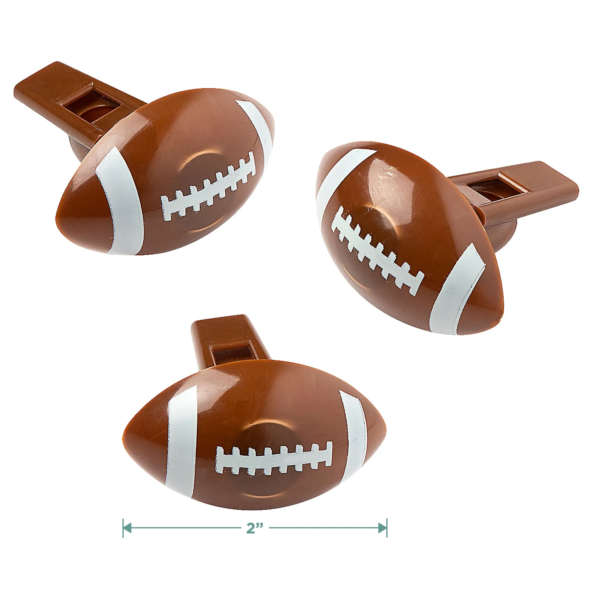 Football Party Favors - Treat Bags, Foam Footballs, Clappers, and Whistles (For 12 Total Favor Bundles)