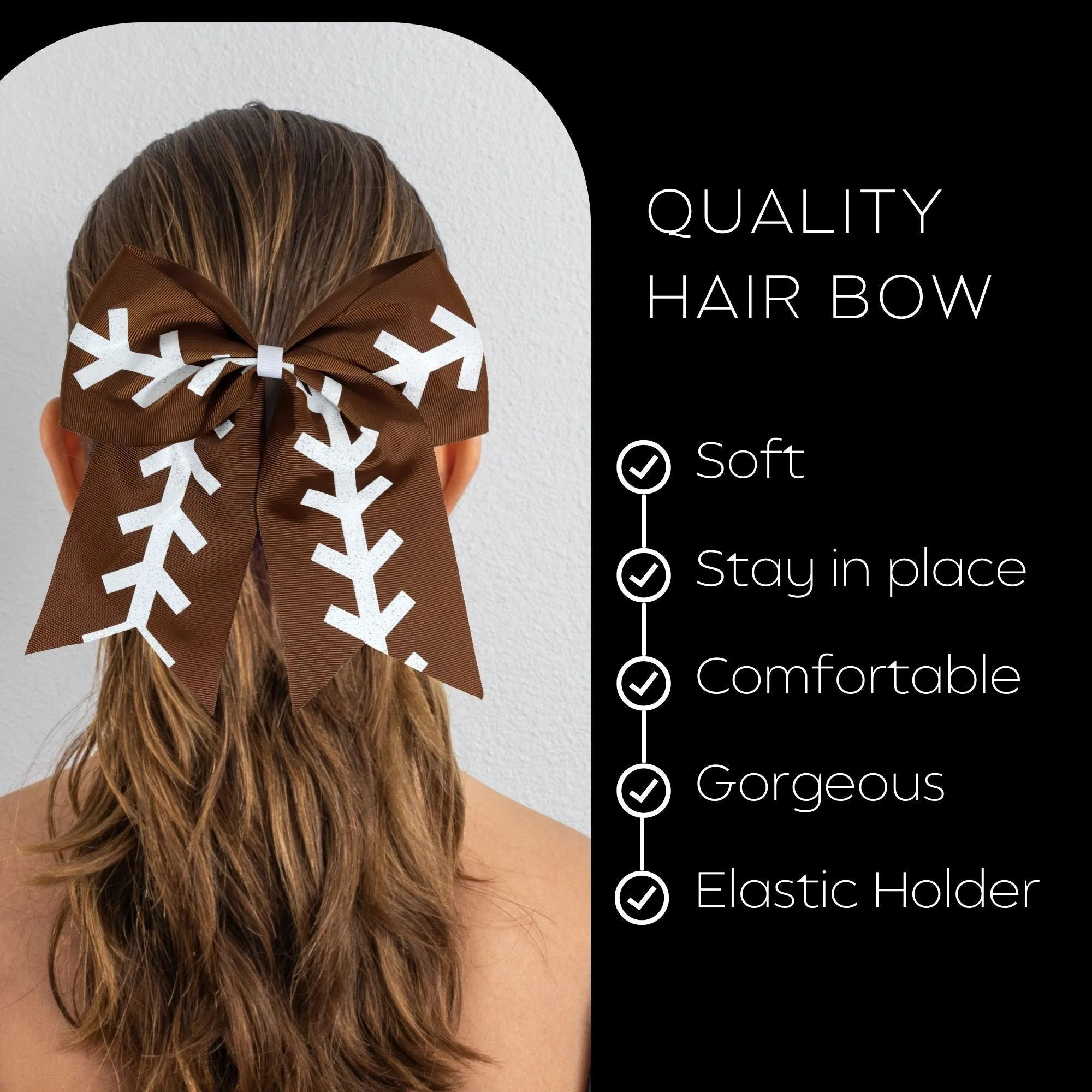 Football Sports Hair Bow