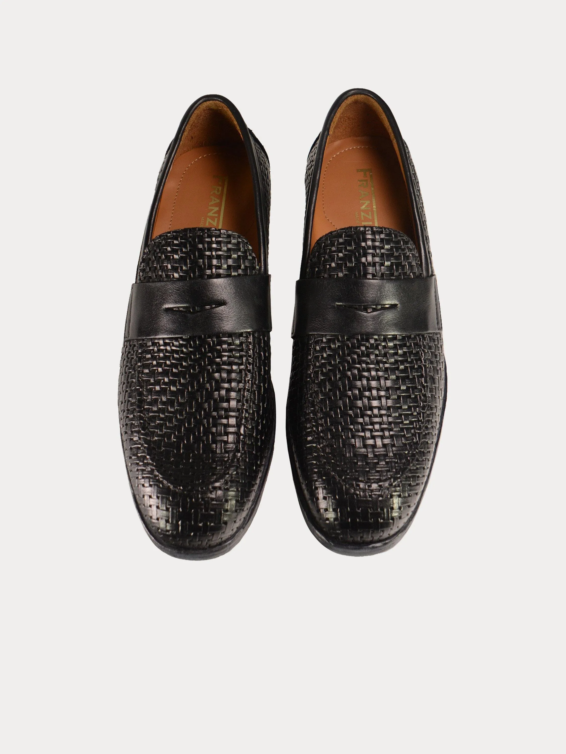 Franzini Men Weave Detailed Formal Leather Shoes