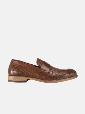 Franzini Men Weave Detailed Formal Leather Shoes