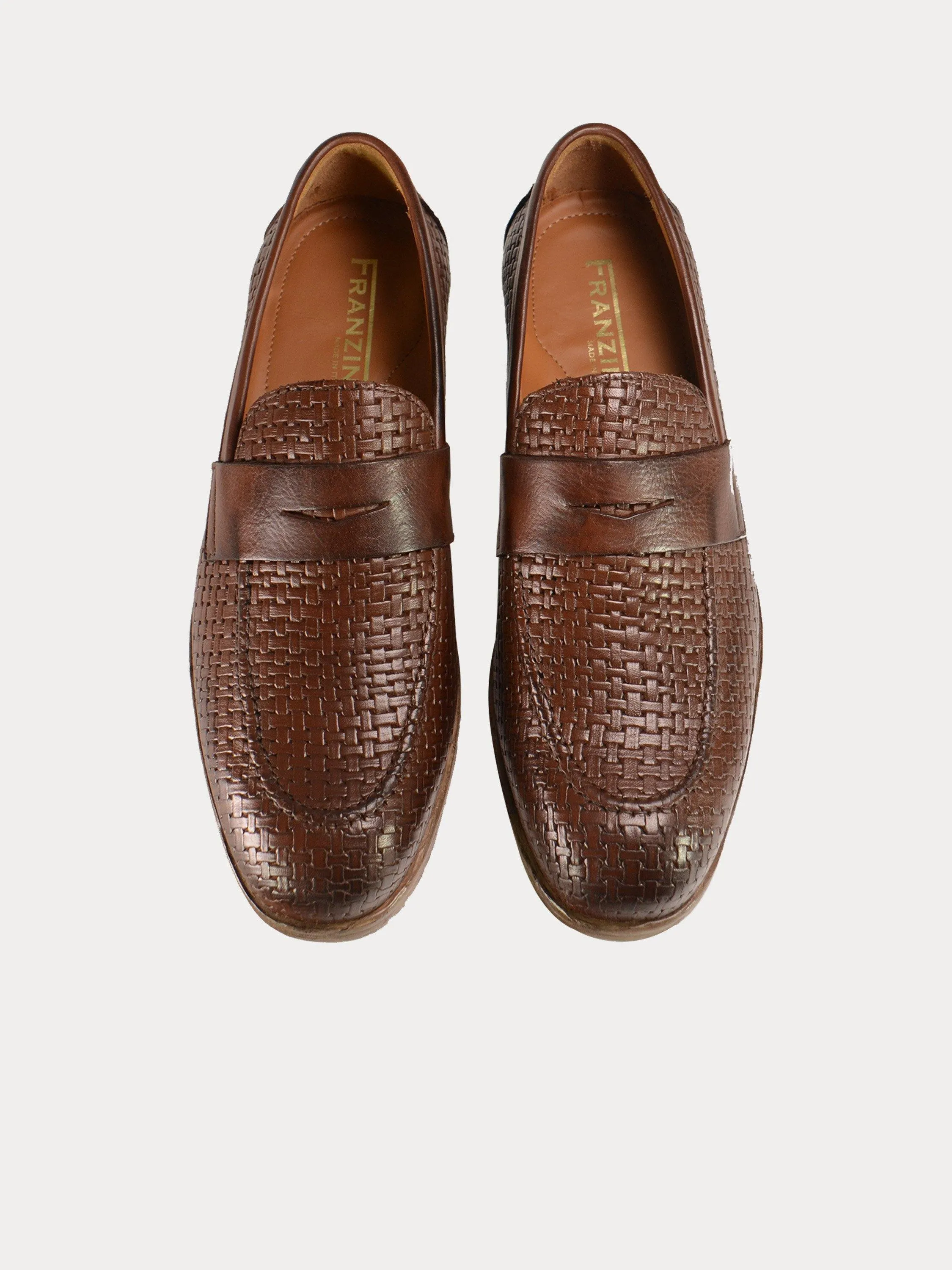 Franzini Men Weave Detailed Formal Leather Shoes