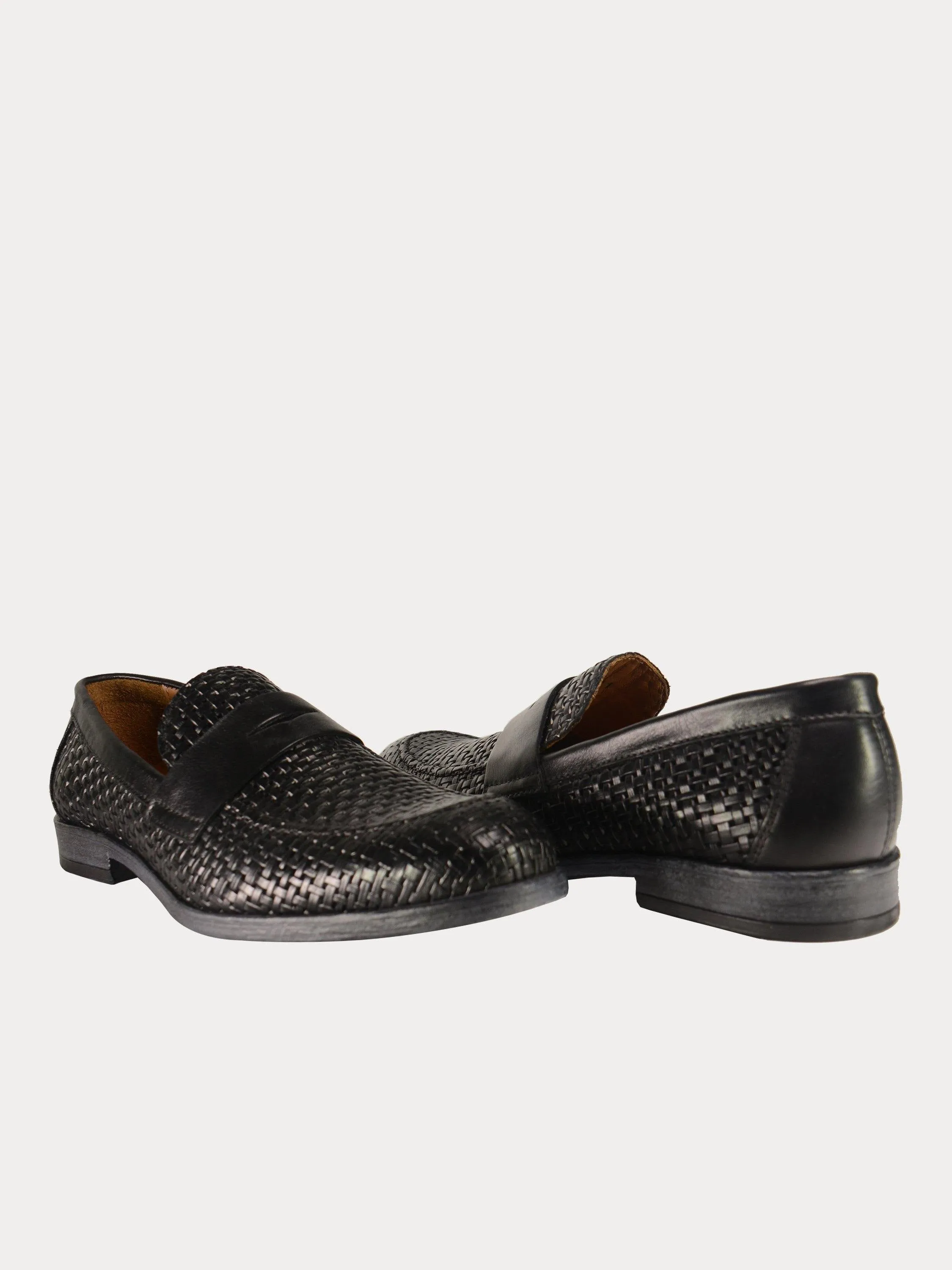 Franzini Men Weave Detailed Formal Leather Shoes