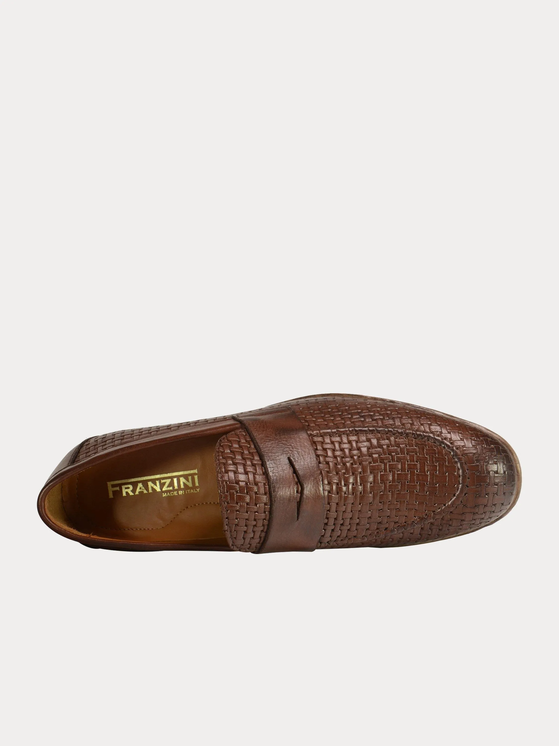 Franzini Men Weave Detailed Formal Leather Shoes