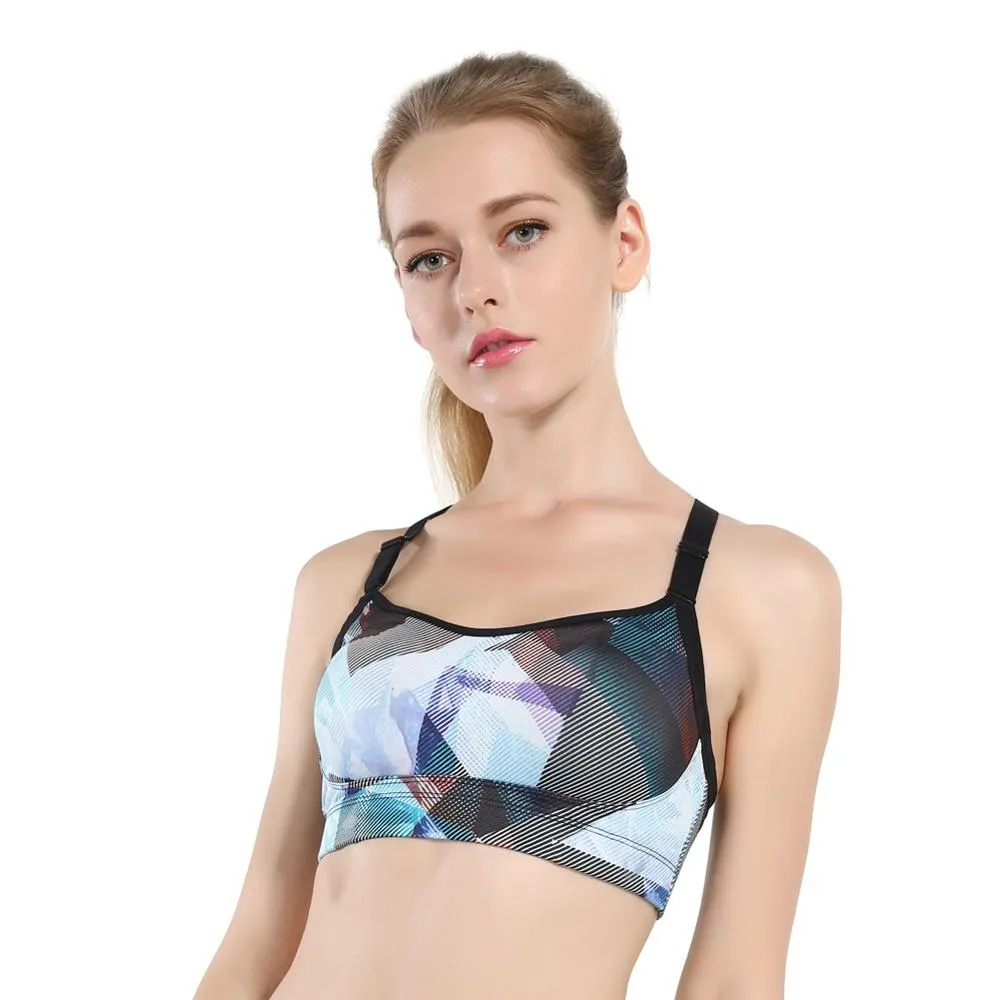 Geometric Pattern Printed Sports Bra