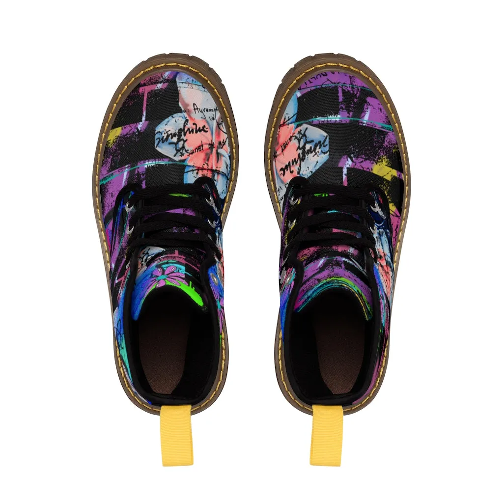 Graffiti Flower Women's Canvas Boots