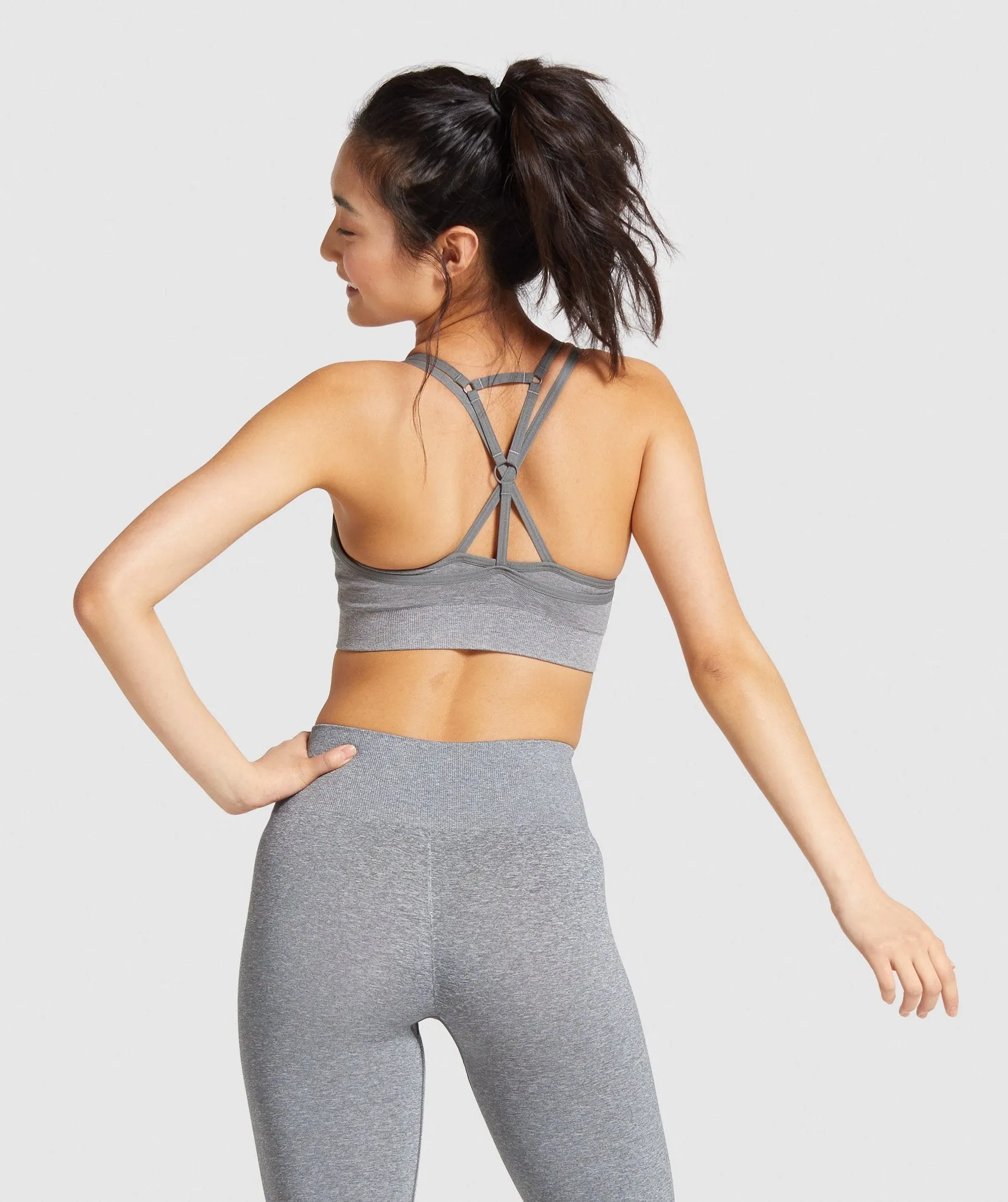 Gymshark Adapt Marl Seamless Sports Bra - Grey