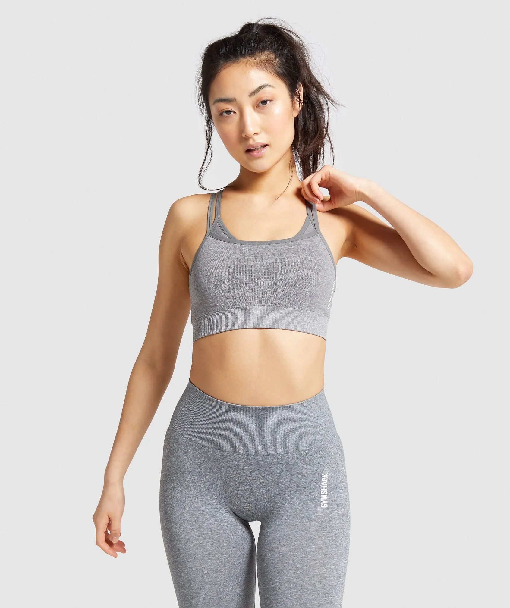 Gymshark Adapt Marl Seamless Sports Bra - Grey