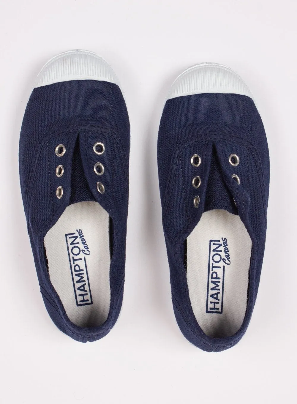 Hampton Canvas Plum Plimsolls in Navy