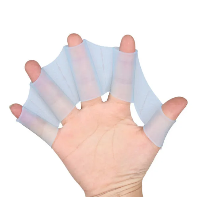 High Quality Silicone Hand Swimming Fins Flippers Swim Palm Finger Webbed Gloves Paddle S M L