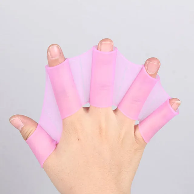 High Quality Silicone Hand Swimming Fins Flippers Swim Palm Finger Webbed Gloves Paddle S M L