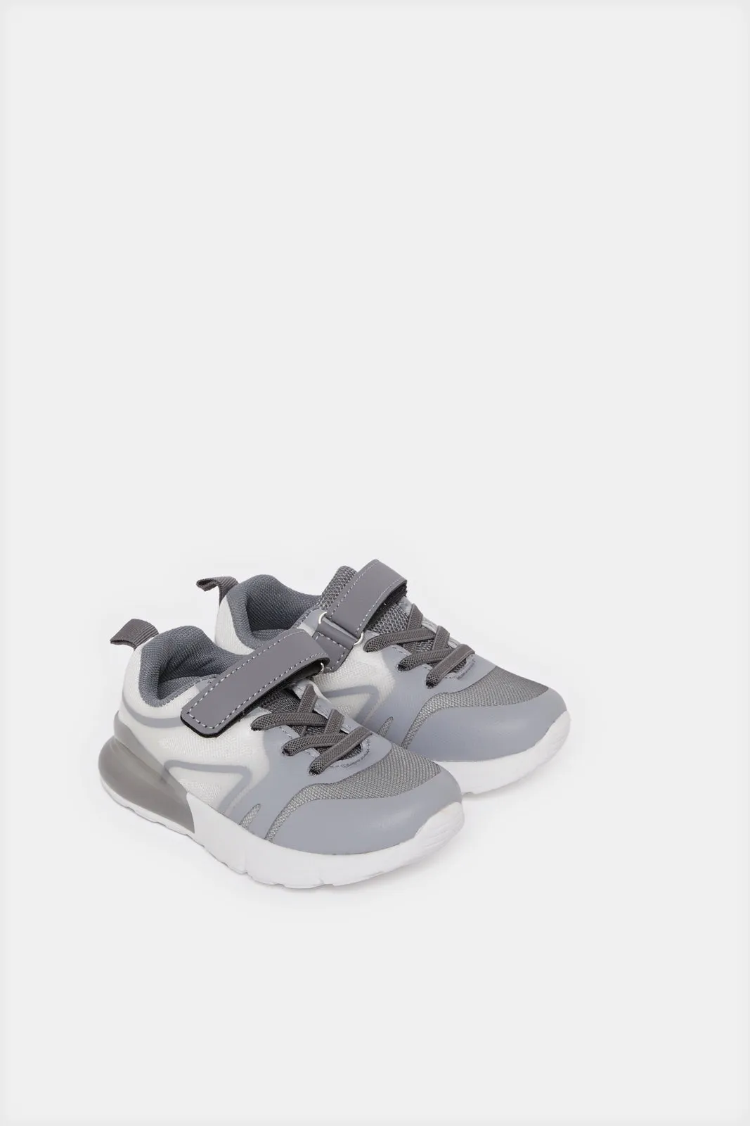 Infant Boys Grey Velcro Strap Sneakers