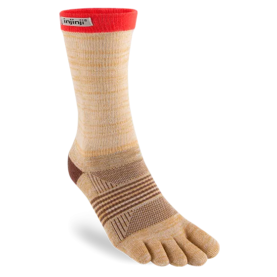 Injinji Womens Trail Midweight Coolmax Crew Toe Socks