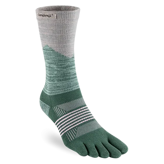 Injinji Womens Trail Midweight Coolmax Crew Toe Socks