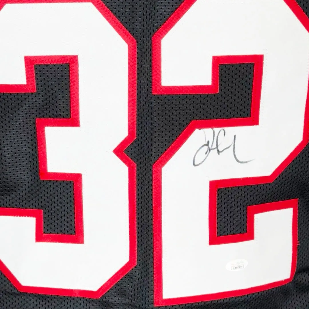 Jamal Anderson Signed Atlanta Black Football Jersey (Beckett)