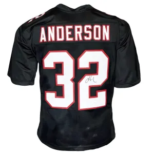 Jamal Anderson Signed Atlanta Black Football Jersey (Beckett)