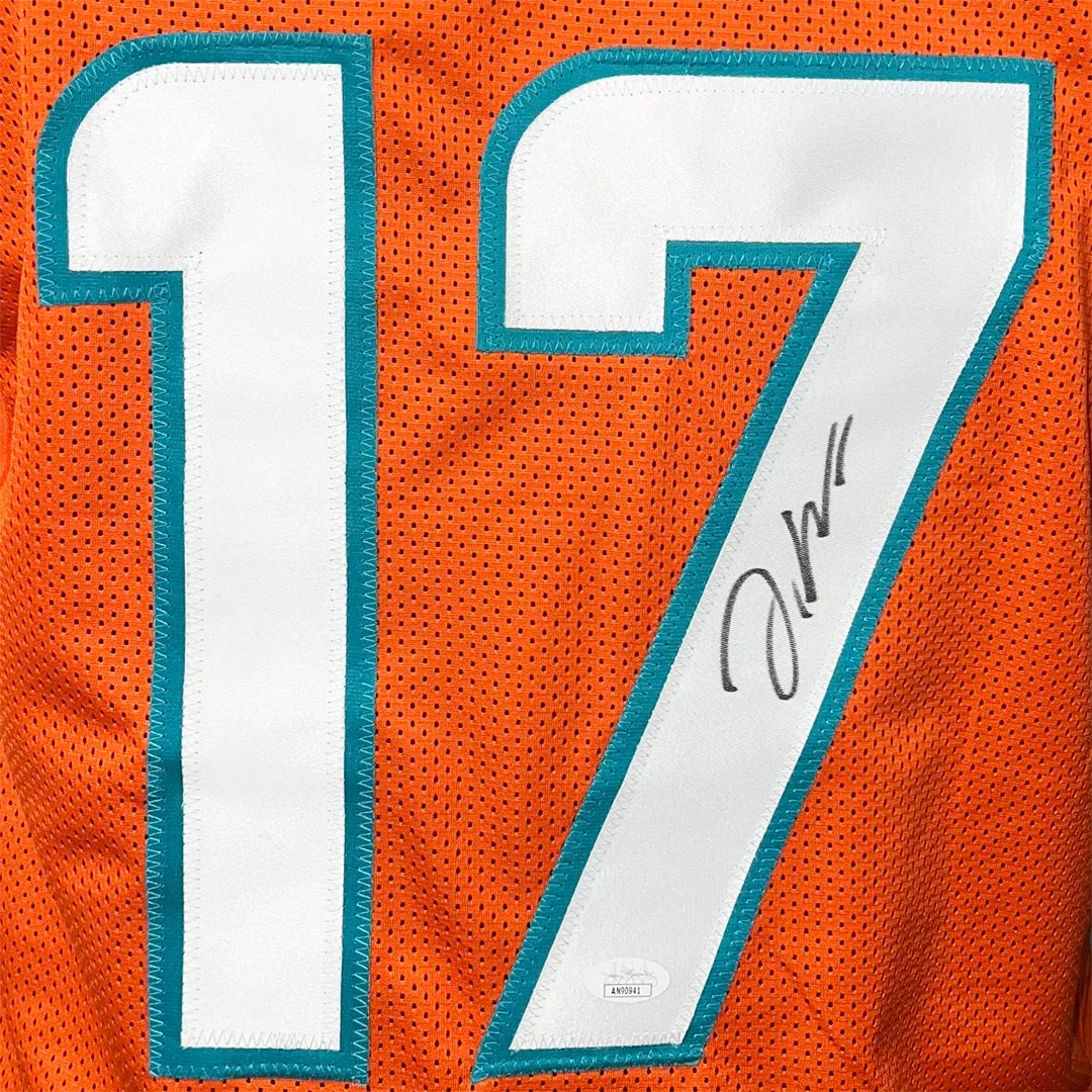 Jaylen Waddle Signed Miami Orange Football Jersey (JSA)