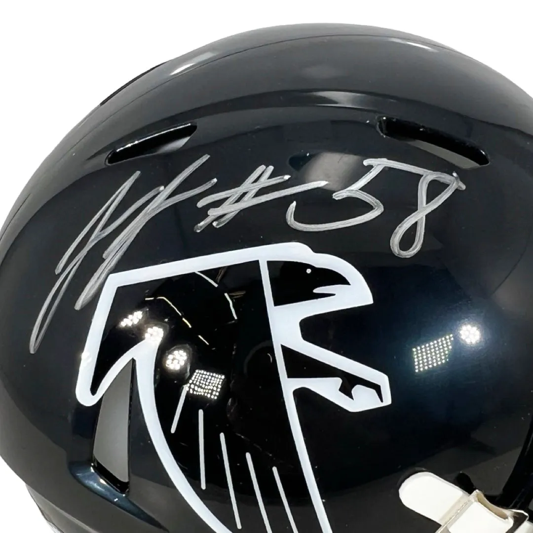 Jessie Tuggle Signed Atlanta Falcons Throwback 90-02 Speed Mini Football Helmet (JSA)