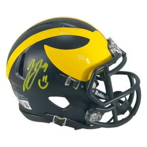 J.J. McCarthy Signed Michigan Wolverines Speed Mini Football Helmet (Beckett)