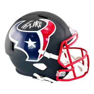 JJ Watt Signed Houston Texans Flat Black Speed Full-Size Replica Football Helmet (JSA)